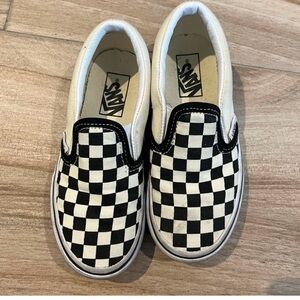VANS Black / White Checkered Slip On Shoes Size 11.5